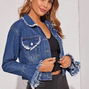 Denim Frayed Jacket